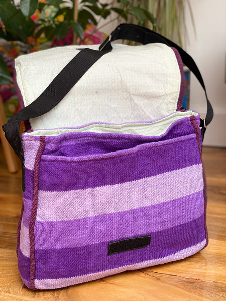 DELICIOUS COTTON PURPLE SATCHEL / SHOULDER BAG - MoonbeamsandMayhem
