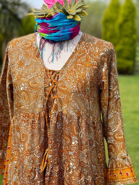 MOTHER EARTH PORTOBELLO ROAD DRESS / FREE SIZE (501) - MoonbeamsandMayhem