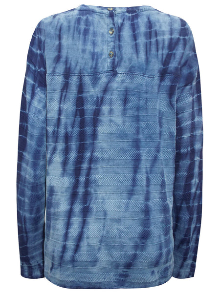 DENIM BLUE LADIES COTTON TIE DYE TOP / JUMPER S - XL - MoonbeamsandMayhem
