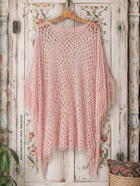 MOONLIT ROSE PINK SHIMMER PONCHO