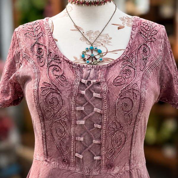 SMOKY ROSE MOONDANCE MIDI DRESS (MD202) - MoonbeamsandMayhem