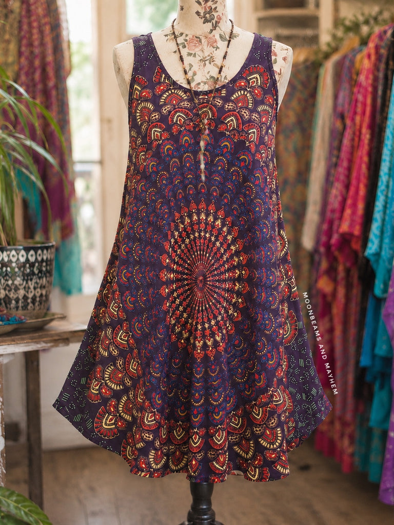 STARSHINE MYSTIC PLUM MANDALA DRESS