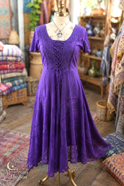 SACRED PURPLE MOONDANCE MIDI DRESS (MD201) - MoonbeamsandMayhem