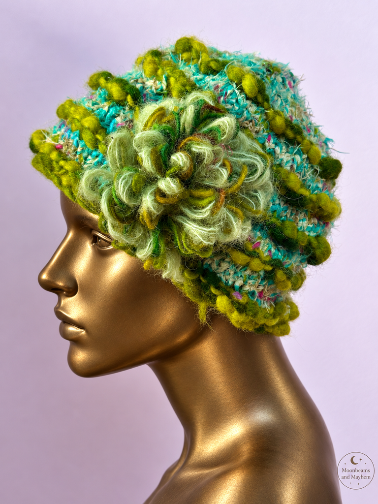 FOREST BLOOM GREEN WINTER HAT