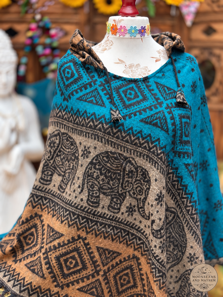 JADE NOMAD HOODED PONCHO