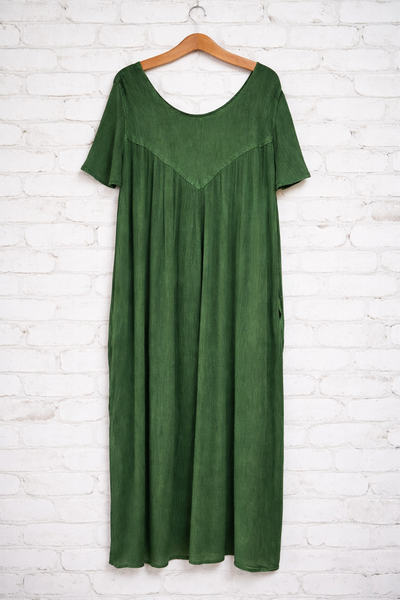 FOREST GREEN SOLSTICE FLOW DRESS (M81)