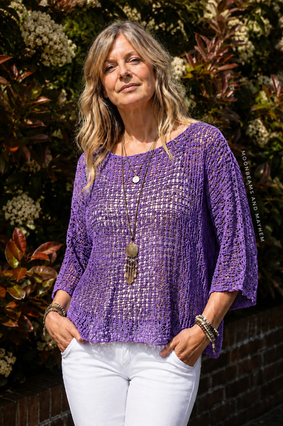 LOOSE WEAVE MYSTIC VIOLET PULLOVER