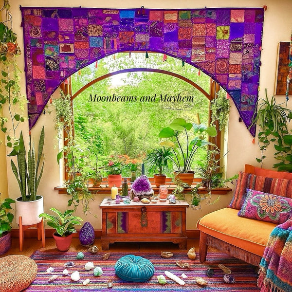 EXQUISITE XL PURPLE BED / WINDOW TORAN