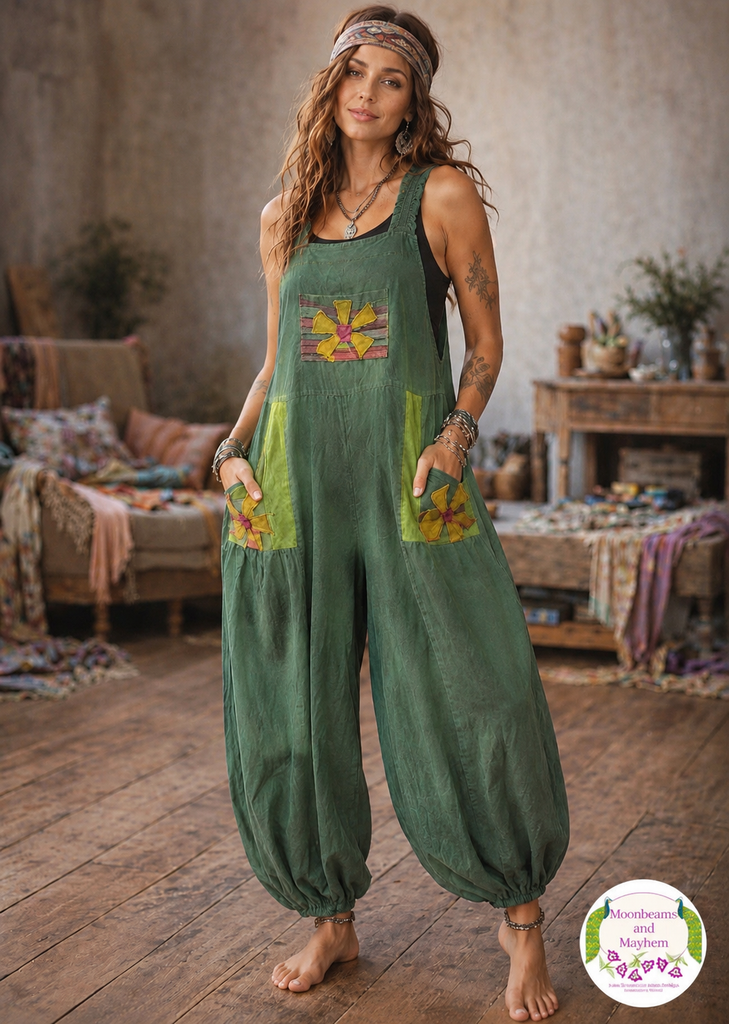WILD THISTLE GREEN DUNGAREES