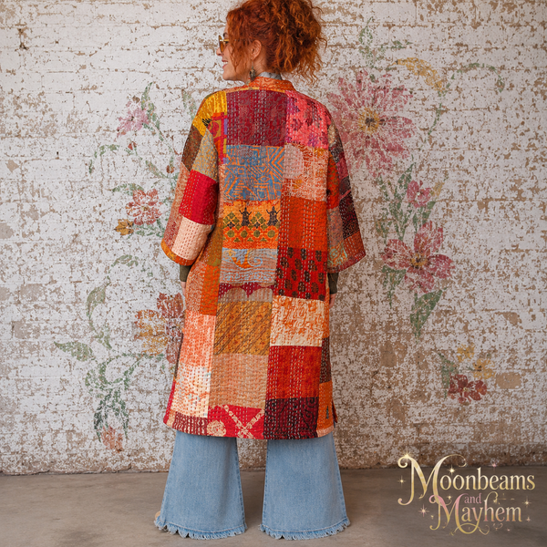 SAFFRON SOUL KIMONO DUSTER COAT (OF759SL) - MoonbeamsandMayhem