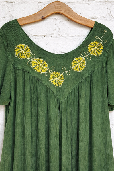 FOREST GREEN SOLSTICE FLOW DRESS (M81)