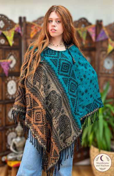 JADE NOMAD HOODED PONCHO