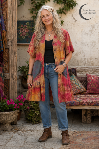 WILD HEART BUTTON - THROUGH TUNIC DRESS