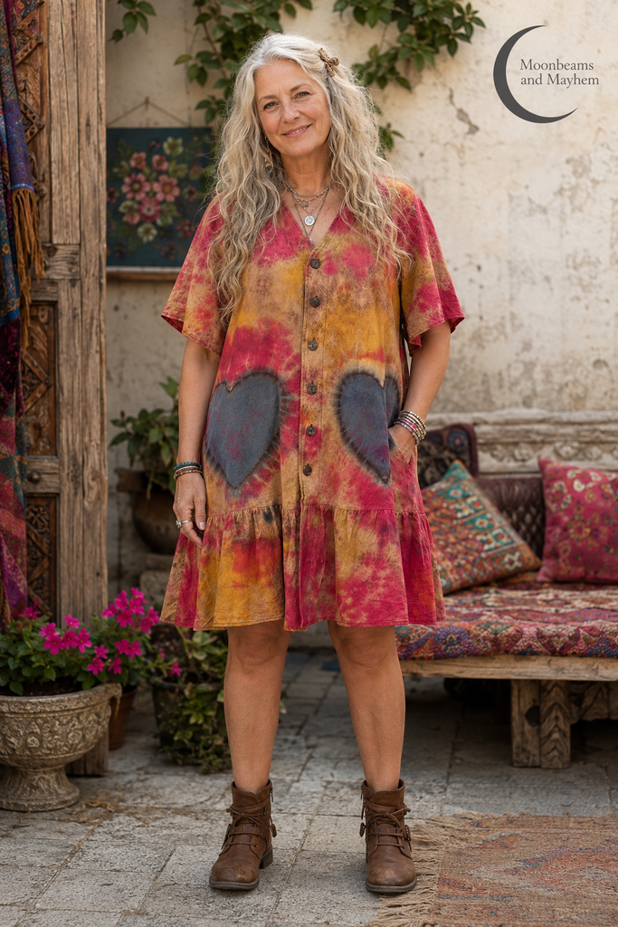 WILD HEART BUTTON - THROUGH TUNIC DRESS