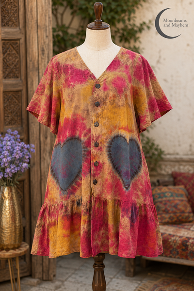 WILD HEART BUTTON - THROUGH TUNIC DRESS