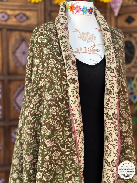 OLIVE GREEN MOONLIT WANDERER BLANKET WRAP / SHAWL