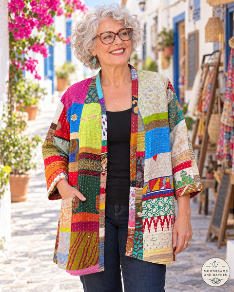 SAFFRON SOUL PATCHWORK KANTHA JACKET - ONE OF A KIND (OF9)