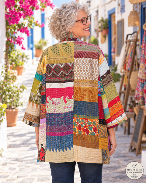 SAFFRON SOUL PATCHWORK KANTHA JACKET - ONE OF A KIND (OF9)