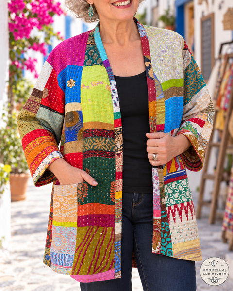 SAFFRON SOUL PATCHWORK KANTHA JACKET - ONE OF A KIND (OF9)
