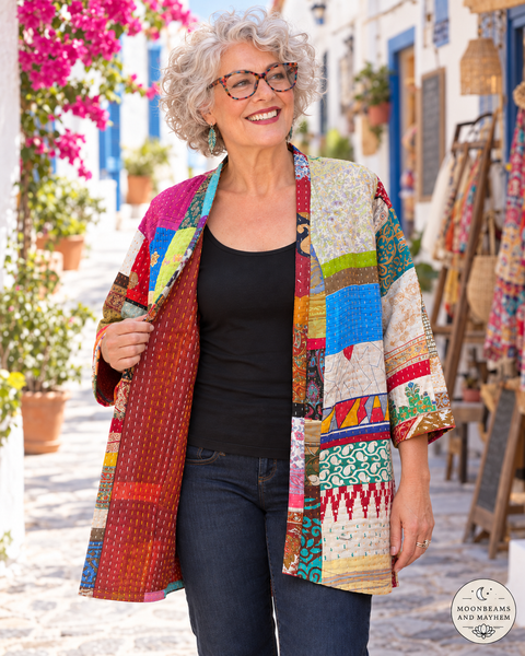SAFFRON SOUL PATCHWORK KANTHA JACKET - ONE OF A KIND (OF9)