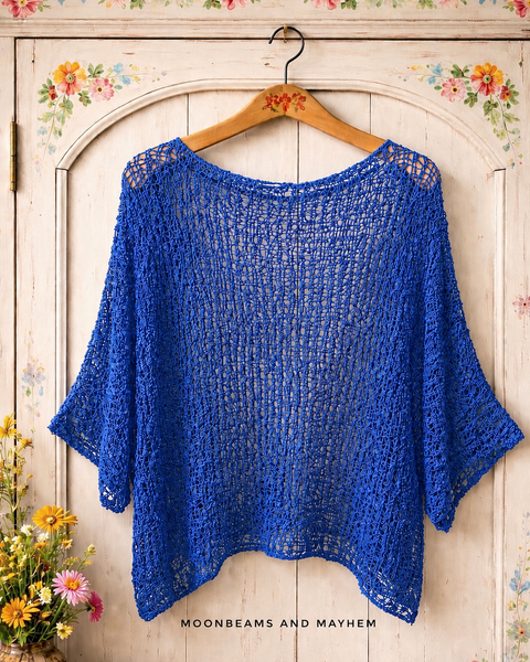 LOOSE WEAVE SAPPHIRE SKIES PULLOVER
