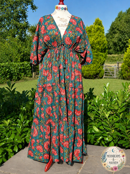LOTUS LANE SEA PEACOCK BLUE DRESS