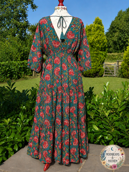 LOTUS LANE SEA PEACOCK BLUE DRESS