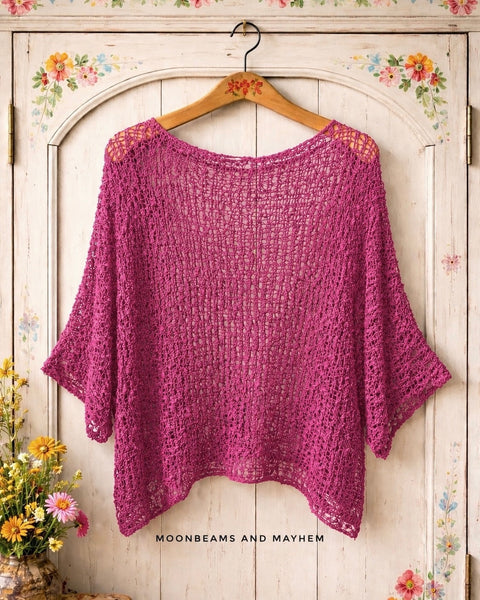 LOOSE WEAVE BOHEMIAN BERRY PULLOVER