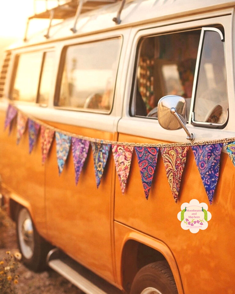 Boho Racing Flags BOHEMIAN BUNTING – Moonbeams and Mayhem