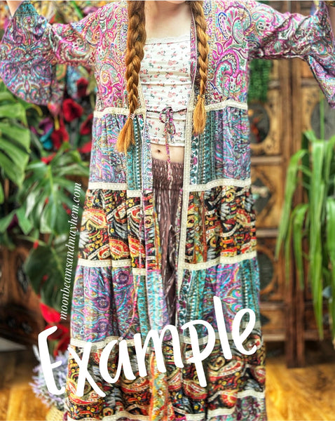 FLOWER MOON KIMONO MAXI LENGTH (OFFM36) - MoonbeamsandMayhem