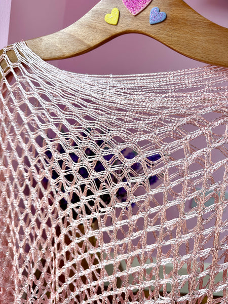 MOONLIT ROSE PINK SHIMMER PONCHO