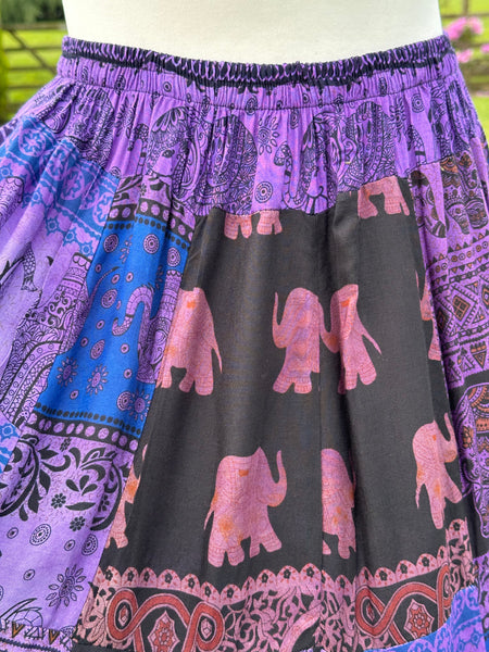 THAI PATCHWORK PURPLE SKIRT