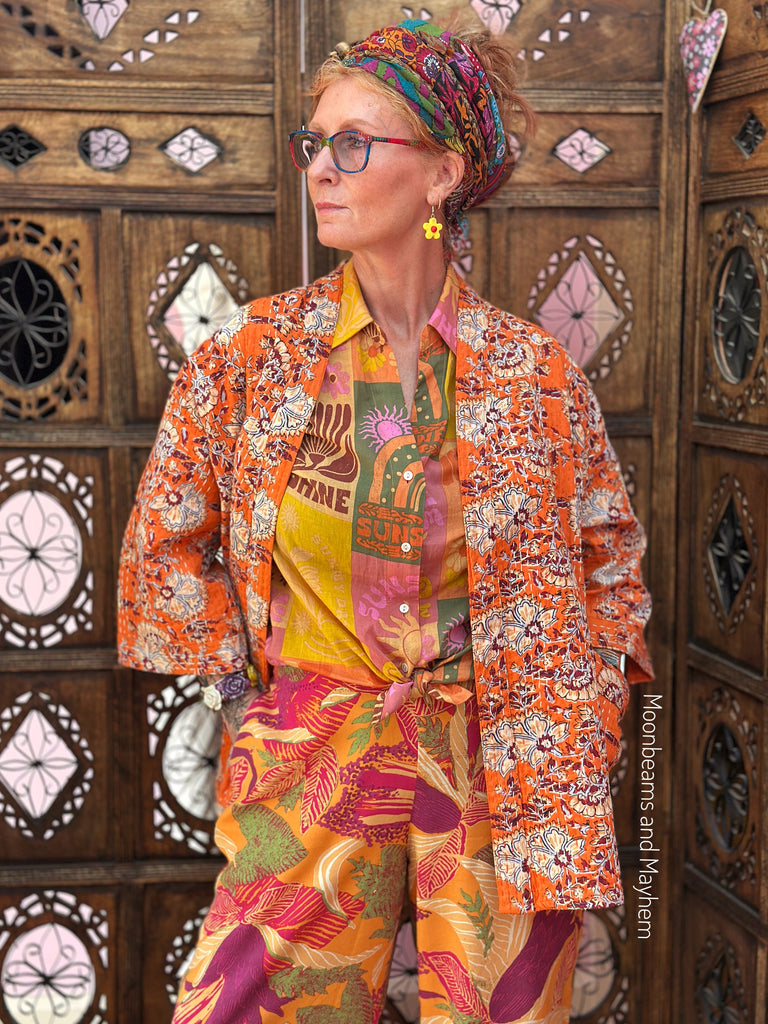 SAFFRON SOUL KIMONO DUSTER COAT (OF763CS)