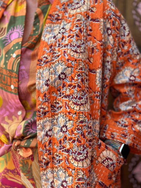 SAFFRON SOUL KIMONO DUSTER COAT (OF763CS)
