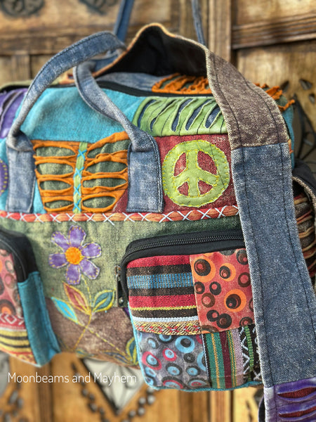 PEACE & PETAL PATCH BAG/DUFFLE