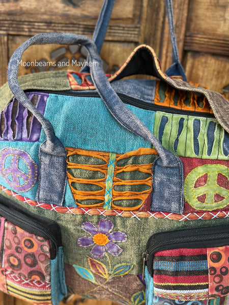 PEACE & PETAL PATCH BAG/DUFFLE