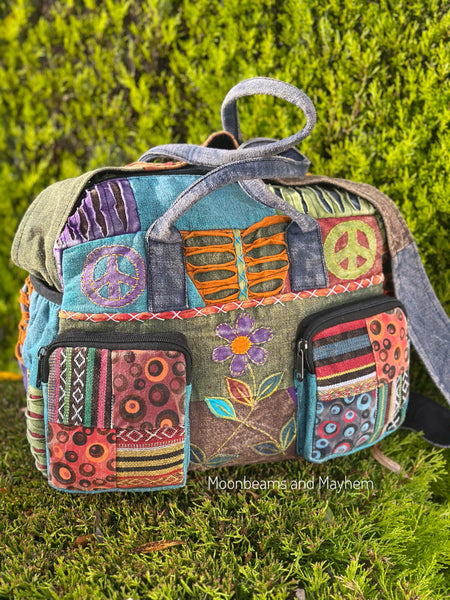 PEACE & PETAL PATCH BAG/DUFFLE