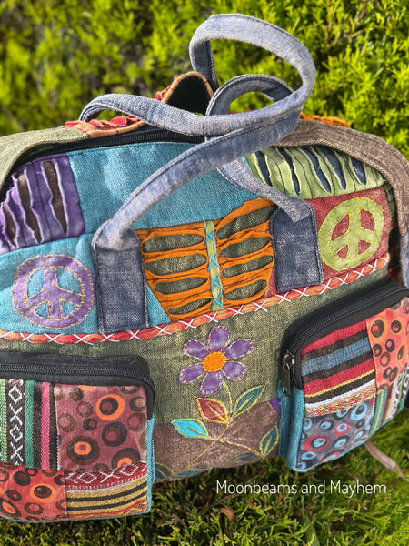 PEACE & PETAL PATCH BAG/DUFFLE