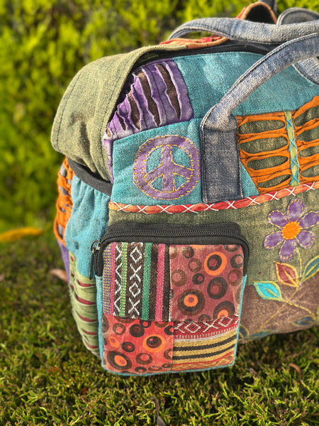 PEACE & PETAL PATCH BAG/DUFFLE