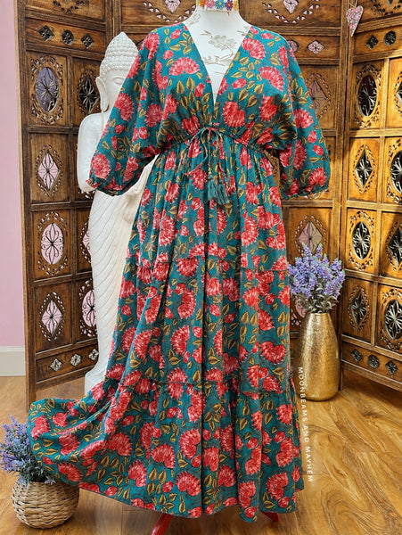 LOTUS LANE SEA PEACOCK BLUE DRESS