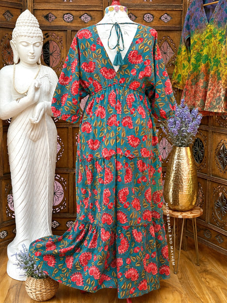 LOTUS LANE SEA PEACOCK BLUE DRESS