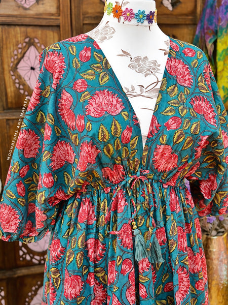 LOTUS LANE SEA PEACOCK BLUE DRESS