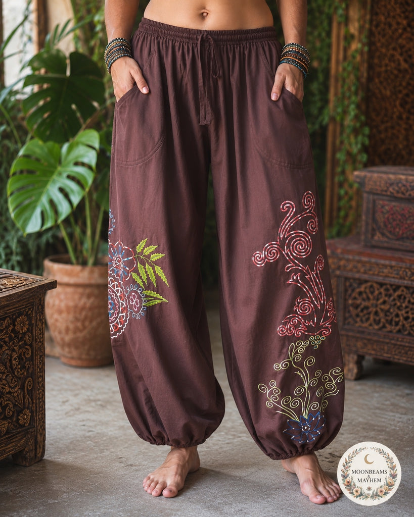 SECRET GARDEN EMBROIDERED TROUSERS
