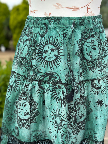 GREEN CELESTIAL SKIRT - MoonbeamsandMayhem