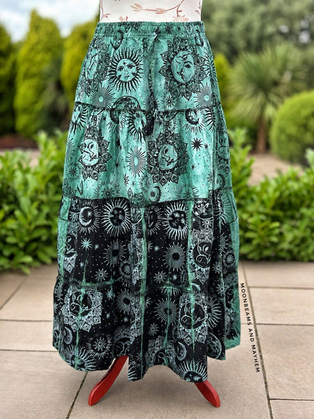 GREEN CELESTIAL SKIRT - MoonbeamsandMayhem