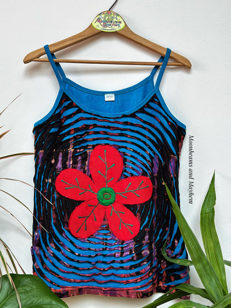 COTTON FLOWER BURST VEST / UK 14 (0170PR)