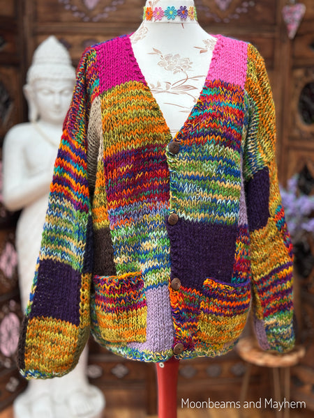 PATCHWORK DAYDREAM WOOL CARDIGAN (083)