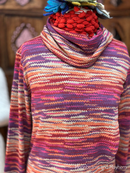 AUTUMN EMBER COWL NECK TOP