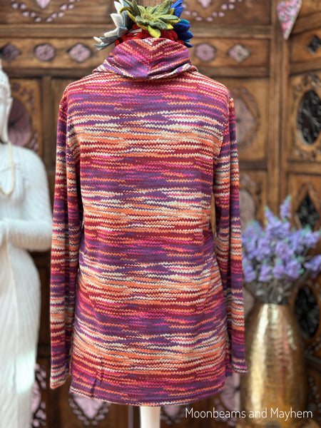 AUTUMN EMBER COWL NECK TOP