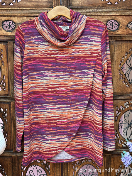 AUTUMN EMBER COWL NECK TOP